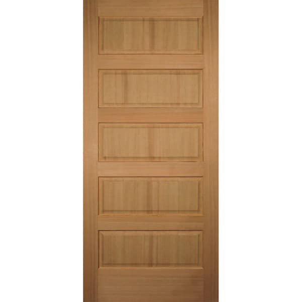 Builders Choice 36 in. x 80 in. 5-Panel Solid Core Hemlock Single ...