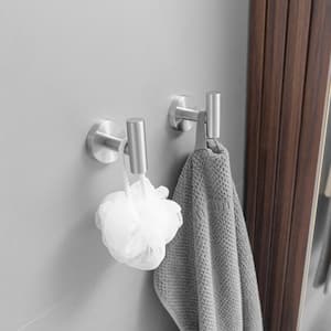 6-Pieces Round Shape J-Hook Robe/Towel Hook Wall Mount Bathroom Storage Modern in Brushed Nickel
