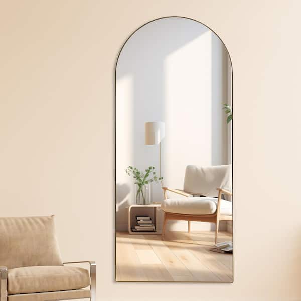 Unbranded 31.4 in. W x 71 in. H Arched 4th Generation Floor Standing Full-Length Rearview Mirror, Metal Framed, with Bracket