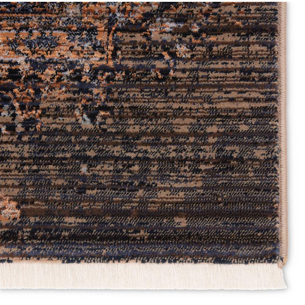 Taupe and Blue Medallion 10' x 14' Synthetic Area Rug