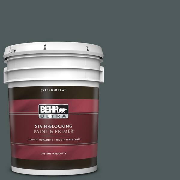 BEHR ULTRA 5 gal. #N440-7 Midnight in NY Flat Exterior Paint & Primer