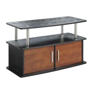 36 in. Cherry Particle Board TV Stand 36 in. with Doors