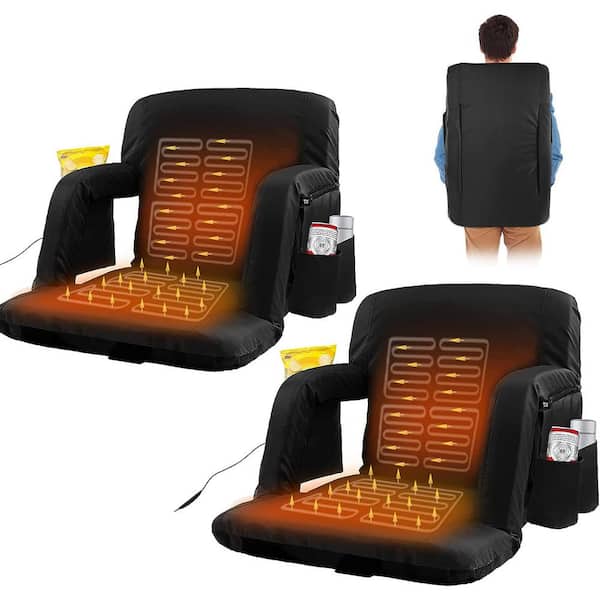 Massage Bleacher Seat with Backrest Stadium Seats for Bleachers Stadium  Seat Cushion Stadium Seating for Bleachers, USB Battery Included - Upgraded  3