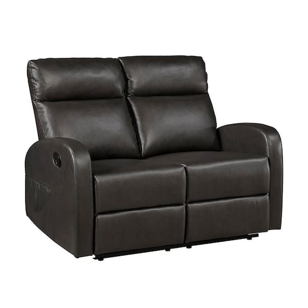 Lazzara Glendale 50 in. W Espresso Faux Leather Manual Double
