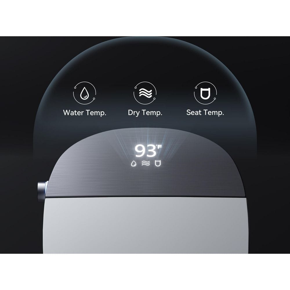 White Ceramic Smart Bidet Toilet with LED Display and Heated Seat