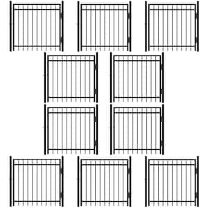 4 ft. x 4 ft. Flat Top Anti-Rust Metal Fence Gate, Decorative Garden Gate (Pack of 10)