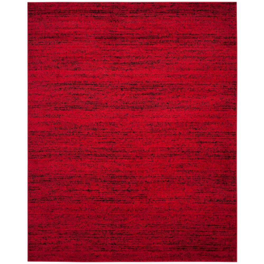Adirondack Red and Black 8' x 10' Synthetic Rectangular Area Rug