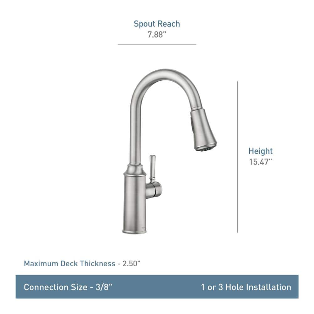 Stainless Steel Pull-Down Kitchen Faucet with Spray