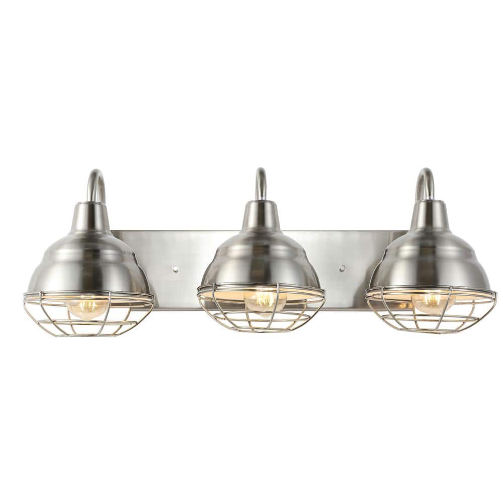 Levi Industrial Rustic 24.5" Nickel LED Vanity Light