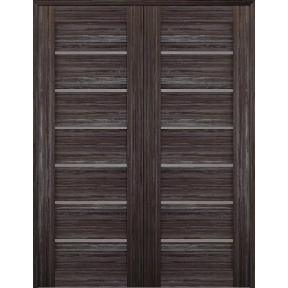 Alba 60 in. x 80 in. Both Active 6-Lite Frosted Glass Gray Oak Wood Composite Double Prehung French Door price history on PriceWatchPro
