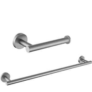 2 -Piece Bath Hardware Set with Mounting Hardware in Brushed Nickel