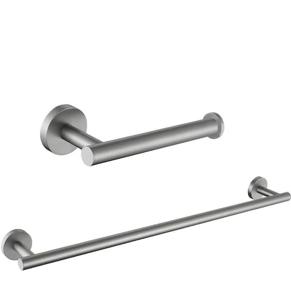 ruiling 2 -Piece Bath Hardware Set with Mounting Hardware in Brushed Nickel
