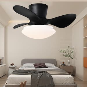 24 in. LED Indoor Modern Black Flush Mount Ceiling Fan with Remote, 3 Color temperature, Reversible Motor,APP Control