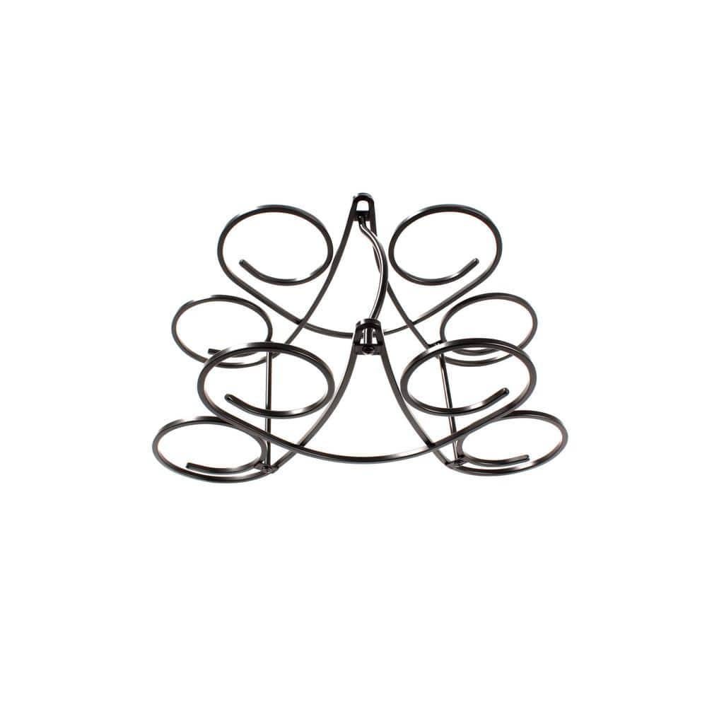 Black Steel 5-Bottle Scrolled Wine Rack