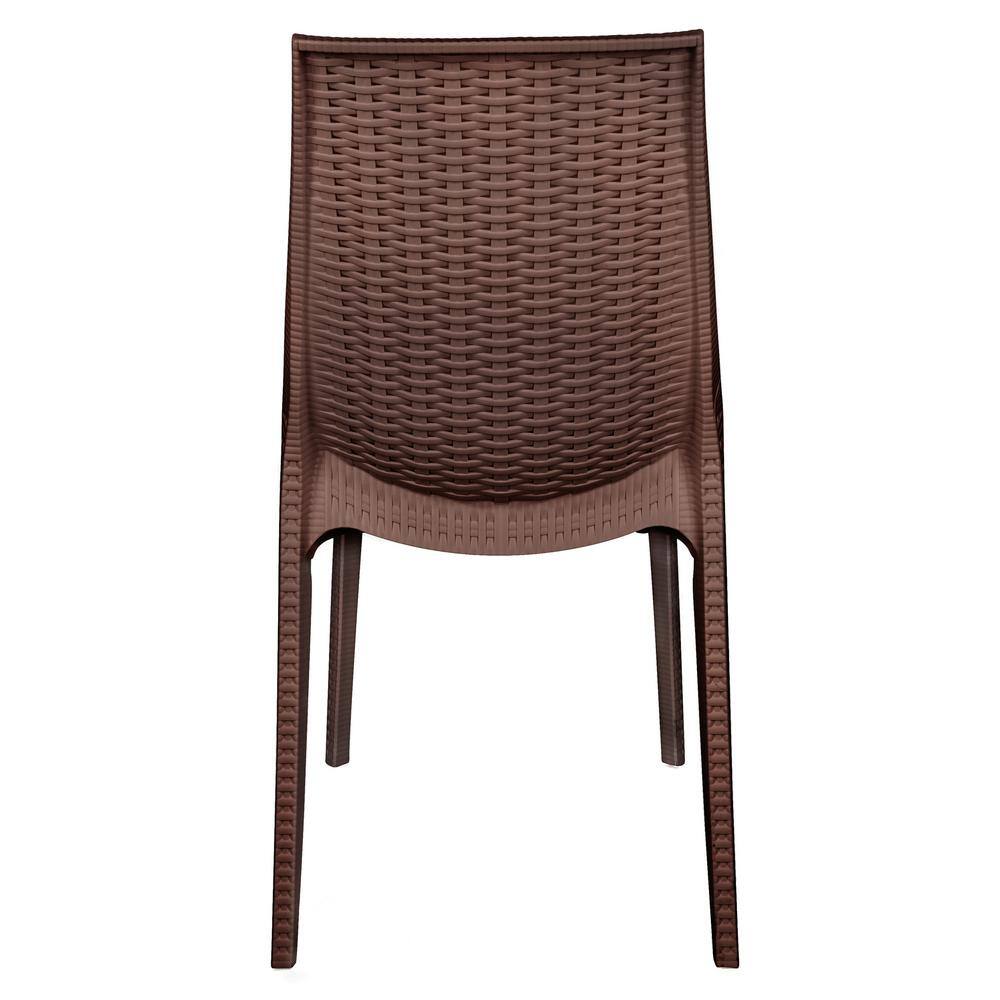 Kent Brown 5-Piece Plastic Square Outdoor Dining Set with Stackable Chairs