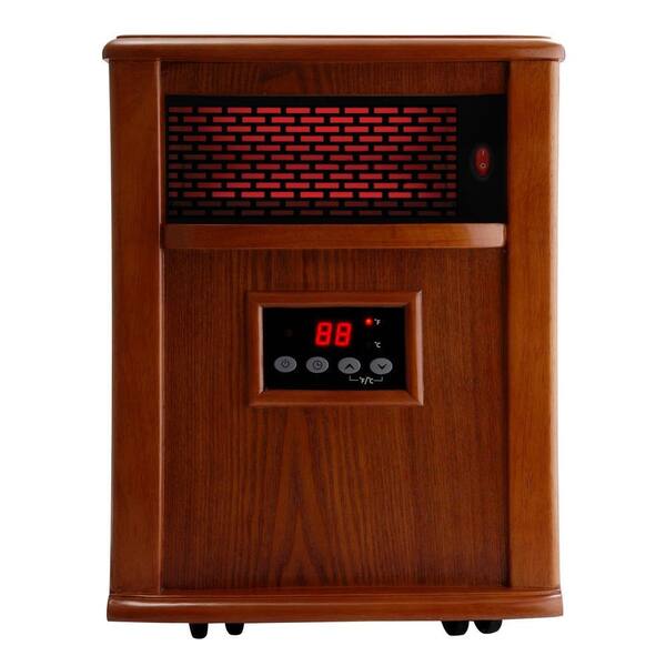American Comfort 500 Watt Portable Infrared Electric Heater Solid wood construction - Tuscan