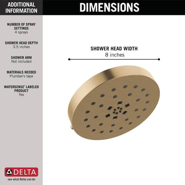 Delta H2Okinetic Gold 4-Spray Patterns 1.75 GPM 8 in. Wall
