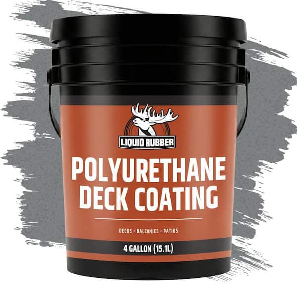 Polyurethane Deck Coating 4 Gal. 10x Stronger than Paint - Sealant for Pool Decks, Patios, Porches - Textured Stone Gray
