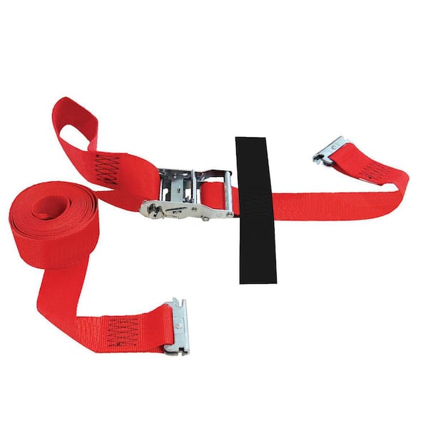 SNAP-LOC 16 ft. x 2 in. Logistic Ratchet E-Strap with Hook and Loop Storage  Fastener in Red SLTE216RR - The Home Depot