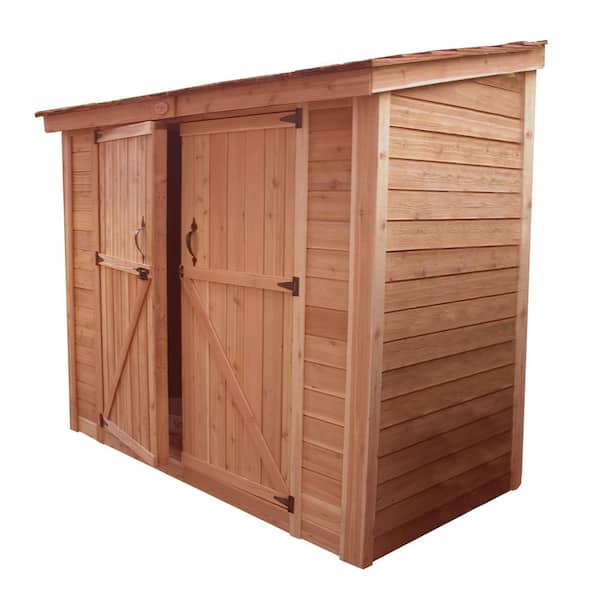 Outdoor Living Today Spacesaver 8 Ft X 4 Western Red Cedar Double Door Storage Shed Ss84dd The Home Depot Outdoor Living Today Spacesaver 8 Ft X, Home Depot Outdoor Wood Storage Sheds
