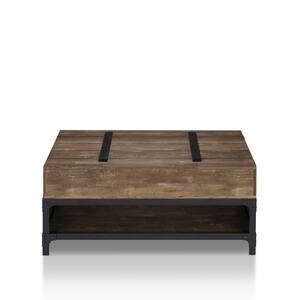 Brome 48 in. Reclaimed Oak Large Rectangle Wood Coffee Table with Lift Top