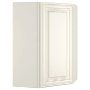 24 in. x 30 in. x 24 in. Cameo White Plywood Wall Diagonal Shaker Style Stock Corner Kitchen Cabinet