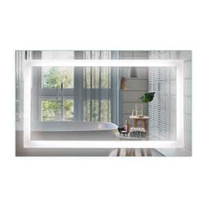 40 in. W x 24 in. H Rectangular Frameless Wall LED Bathroom Vanity Mirror with Light Dimmable Anti-Fog Makeup Mirror