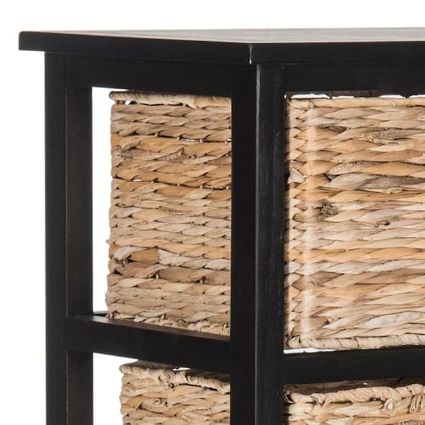 Safavieh Vedette 5 Wicker Basket Storage Tower - Distressed Black