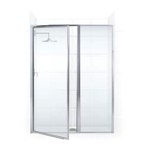 Legend 43.5 in. to 45 in. x 69 in. Framed Hinged Swing Shower Door with Inline Panel in Chrome with Clear Glass