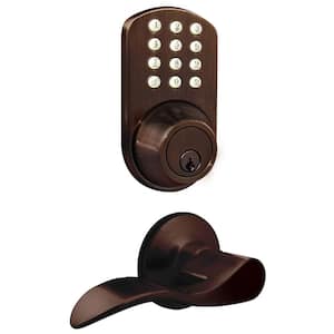 Oil Rubbed Bronze Keyless Entry Deadbolt and Lever Handle Door Lock with Electronic Digital Keypad