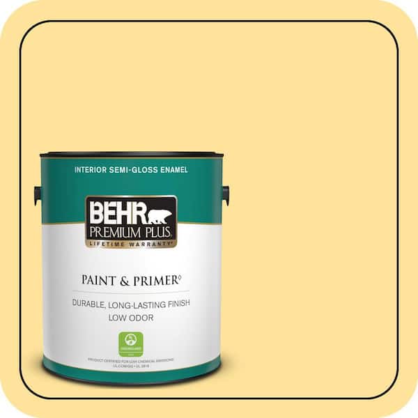 BEHR PREMIUM PLUS 1 gal. #P290-3 Roasted Corn Semi-Gloss Enamel Low Odor Interior Paint & Primer