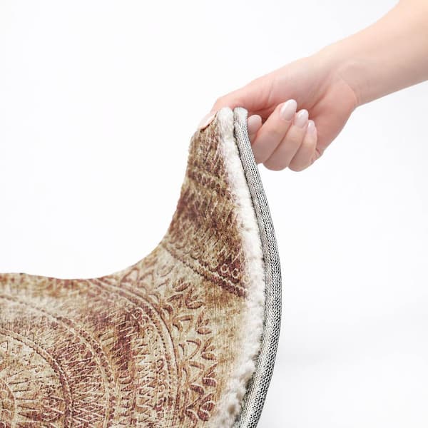 Dream Shag Premium Machine Washable Abstract ADS113 Canyon 8 ft. x 8 ft. Round Rug