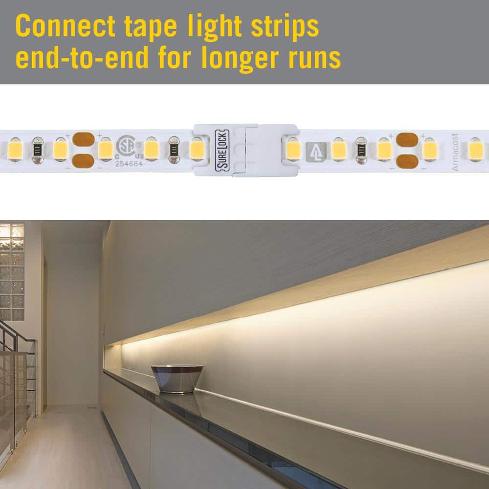 SureLock White LED Tape Light Splice Connector Pack