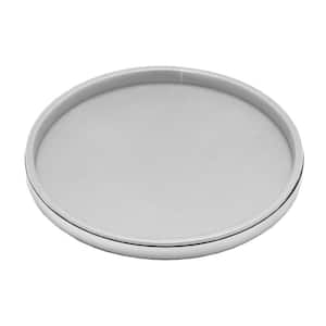 Sophisticates 14 in. White and Polished Chrome Round Serving Tray