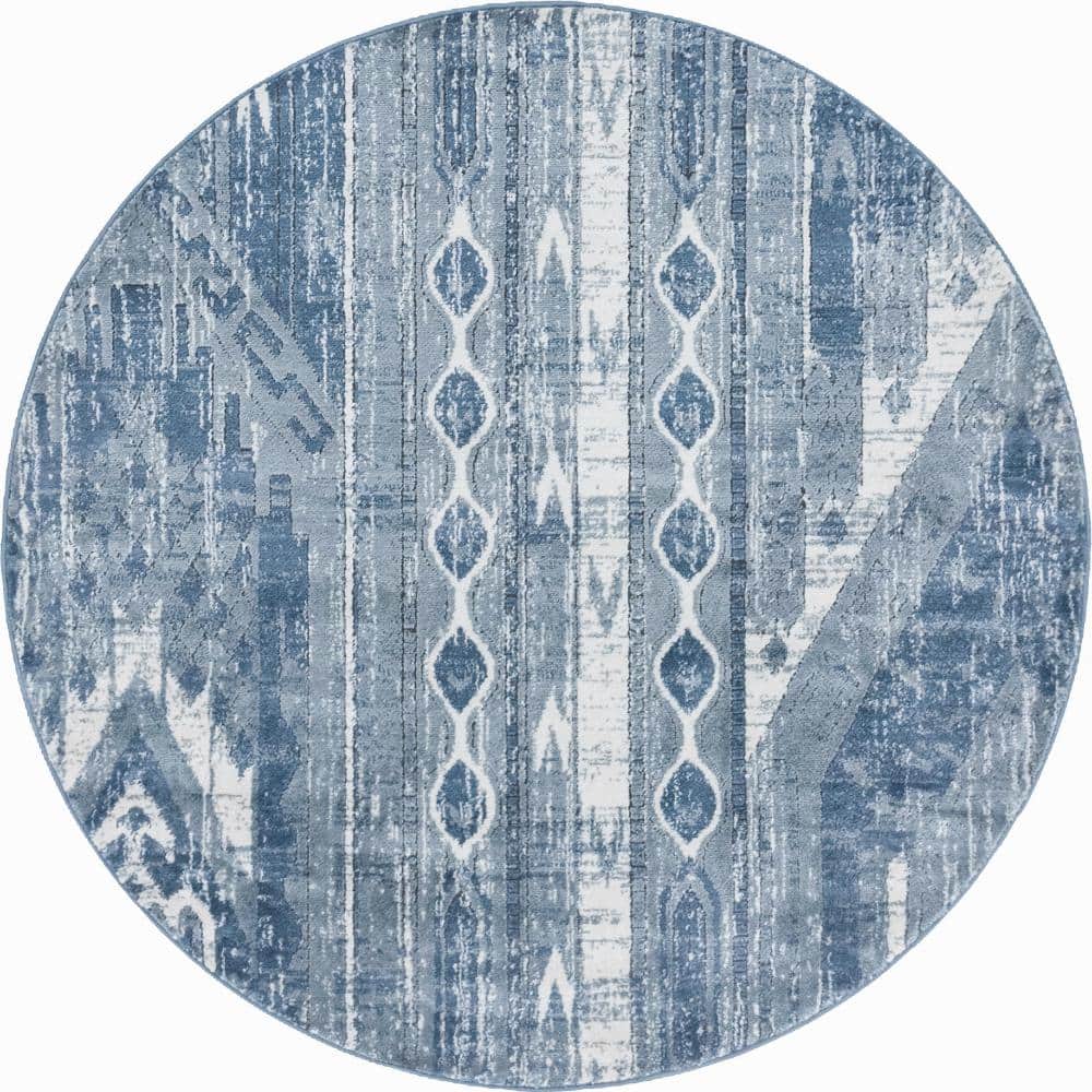 Portland Orford Blue 5 ft. x 5 ft. Round Area Rug price history on PriceWatchPro