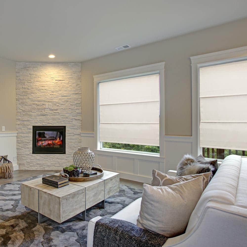 Ridgewood Cream Cordless Fabric Roman Blackout Shade 36" x 72"