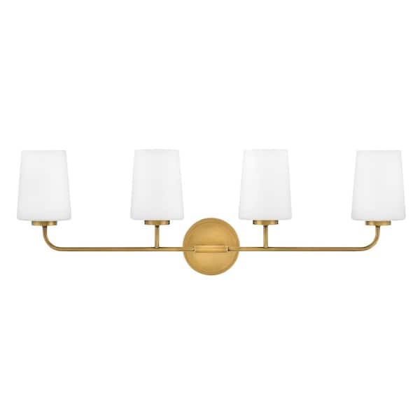 Kline 33.0 in. 4 Light Heritage Brass Vanity Light