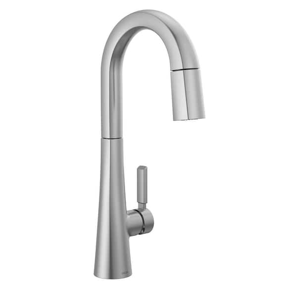 Delta Monrovia Single-Handle Pull Down Bar Faucet in Lumicoat Arctic Stainless