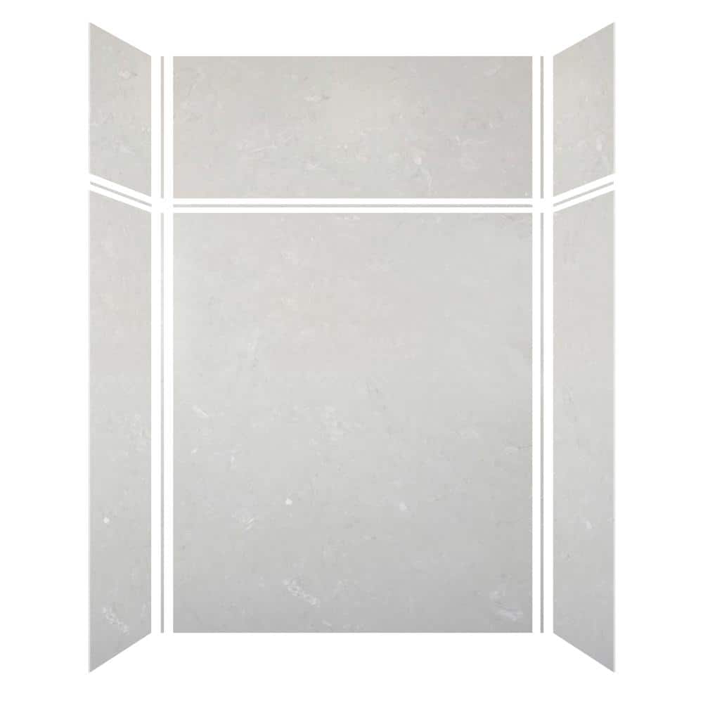 Saramar 60 in. W x 96 in. H x 36 in. D 6-Piece Glue to Wall Alcove Shower Wall Kit with Extension in Lunar Velvet price history on PriceWatchPro