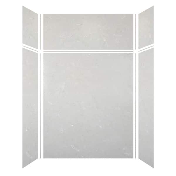 Transolid Saramar 60 in. W x 96 in. H x 36 in. D 6-Piece Glue to Wall Alcove Shower Wall Kit with Extension in Lunar Velvet