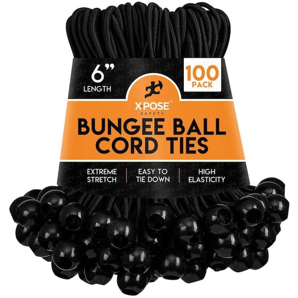 6 in. Ball Bungee - 100 Pack - Black