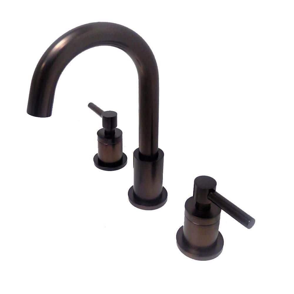 Oil Rubbed Bronze Double Handle Widespread Bathroom Faucet