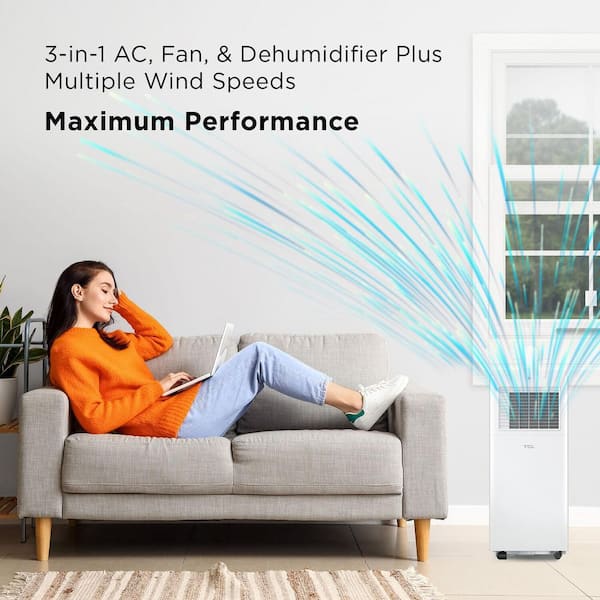 5,000 (DOE) BTU Smart Portable Air Conditioner, Fan and Dehumidifier, 150 sq. ft., Ultra-Compact Design