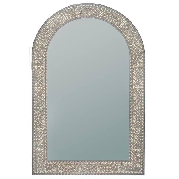 Deco Mirror 23 in. x 35 in. Earthtone Mosaic Arch Mirror