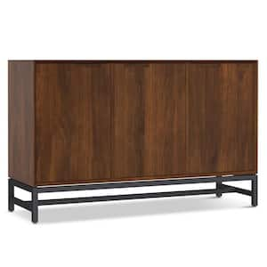 Banting and Metal 58 in. x 18 in. Rectangle Mid Century 3 Door Sideboard Buffet in Natural Walnut