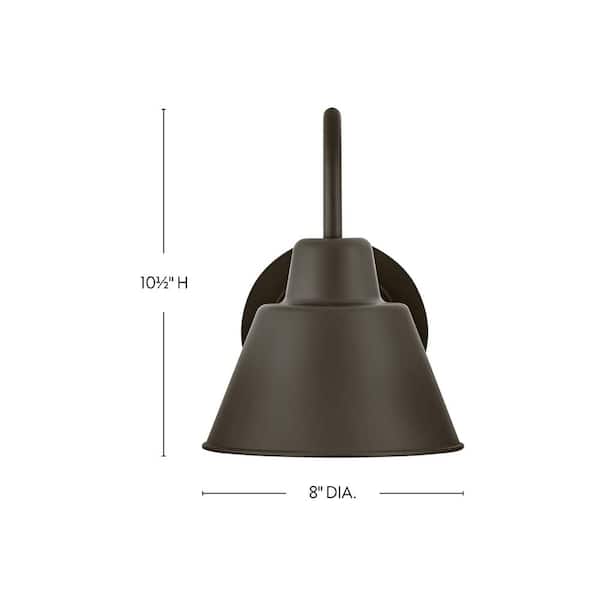 Wes Oil Rubbed Bronze Outdoor Wall Lantern Sconce (1-Light)