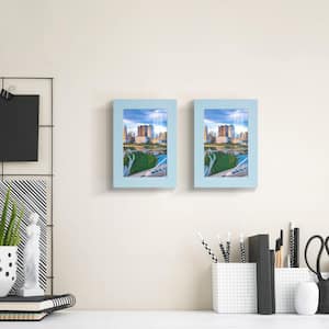 Grooved 4 in. x 6 in. Blue Picture Frame (Set of 2)