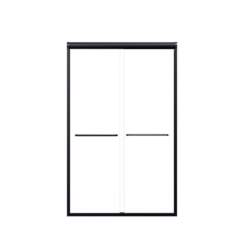 44-48 in. W x 72 in. H Semi-Frameless Double Sliding Shower Door, Bypass, 1/4 in. SGCC Glass, Matte Black price history on PriceWatchPro