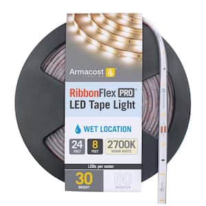 RibbonFlex Pro Warm White (2700K), 30 LEDs/M, 2.5M, 24-Volt Outdoor Tape Light