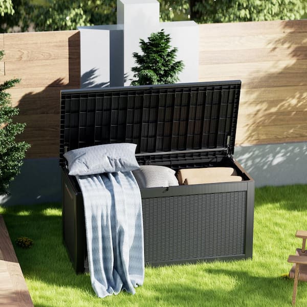 CELIPU 100 Gallon Outdoor Storage Deck Box Waterproof, Large Patio Storage Bin For Outside Cushions, Throw Pillows, Lockable - 51.97 * 5.51 * 27.48